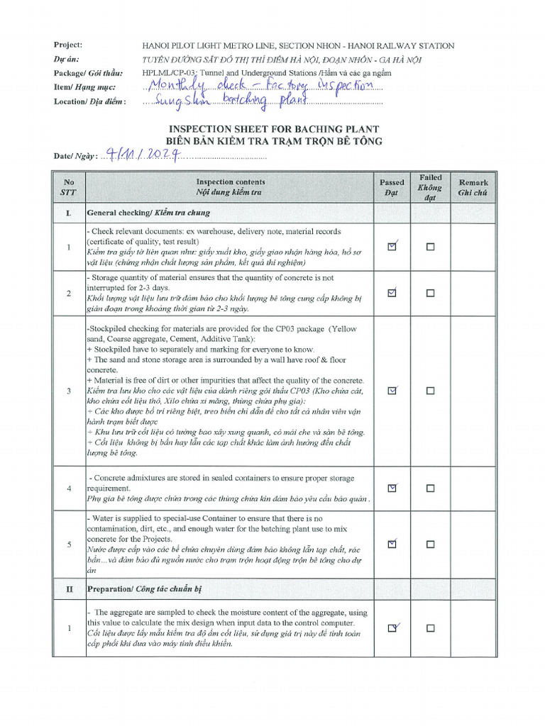 Sungshin Batching Plant Checking | PDF