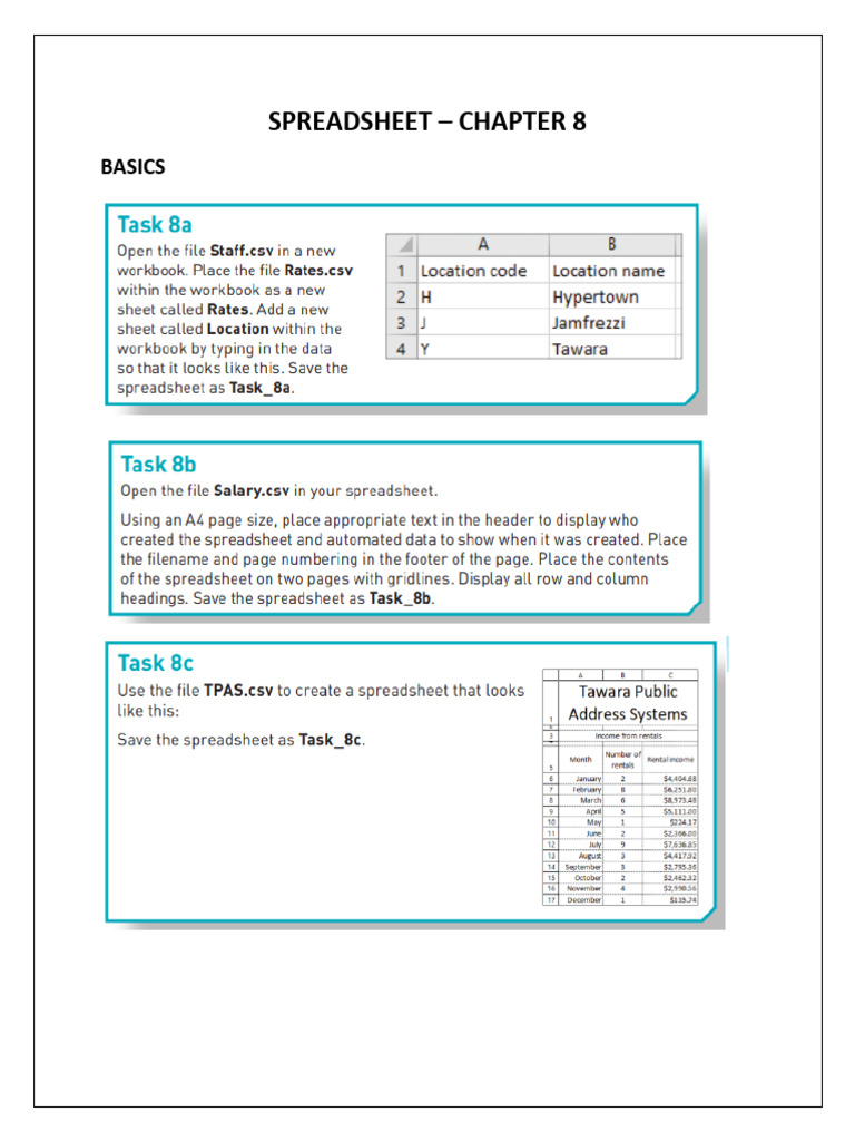 Spreadsheet Basics: Formulas & Functions | PDF
