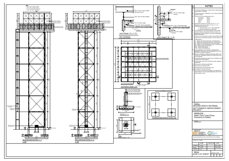 Water Tank Tower Plans & Details | PDF | Structural Engineering ...