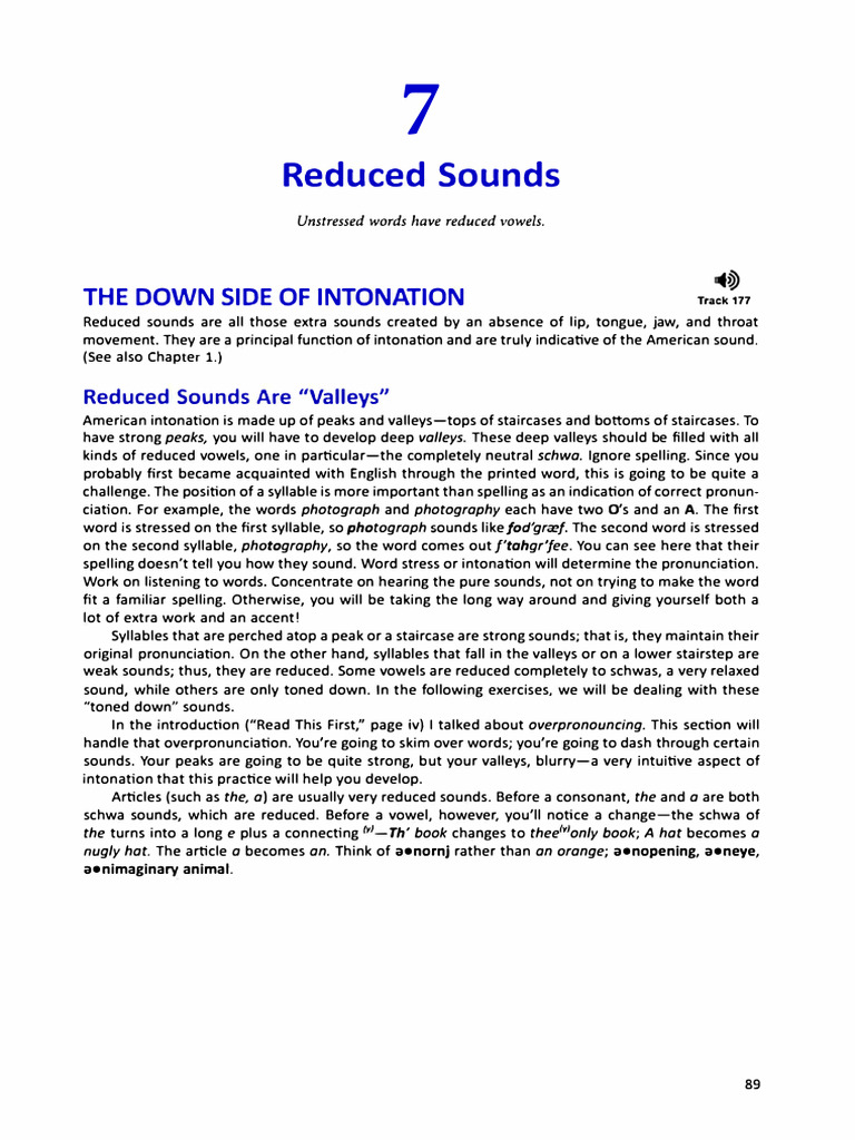 09 Chapter 7 Reduced Sounds Note | PDF | Stress (Linguistics) | Linguistics