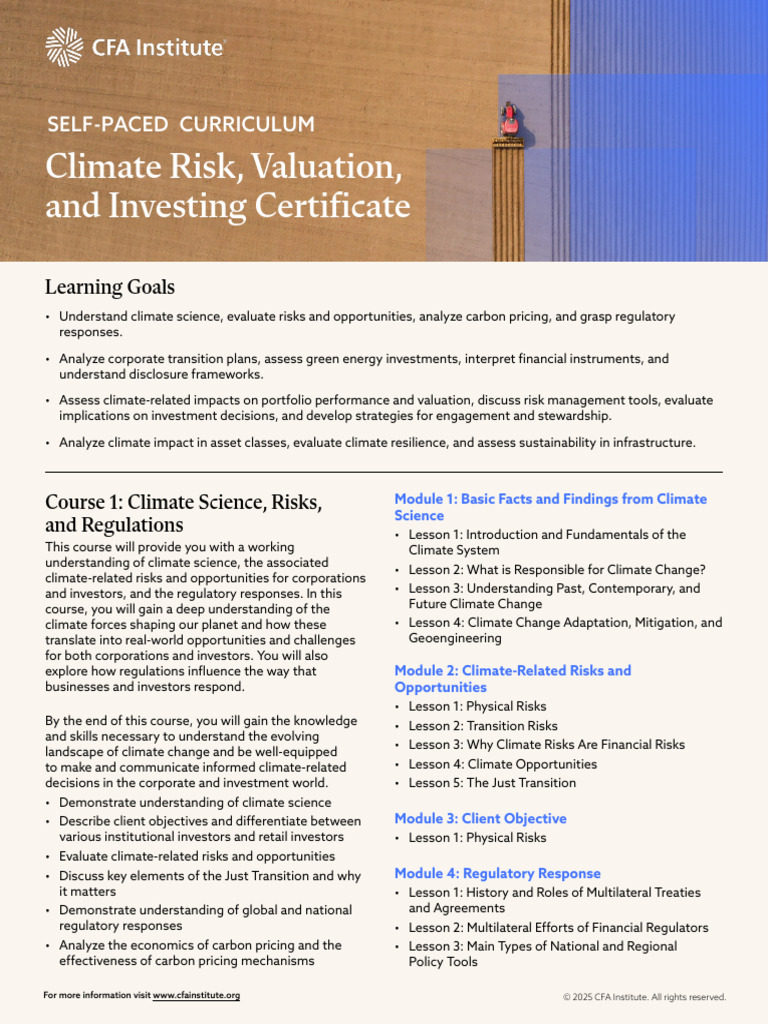 Climate Valuation Certificate Overview | PDF | Valuation (Finance) | Risk