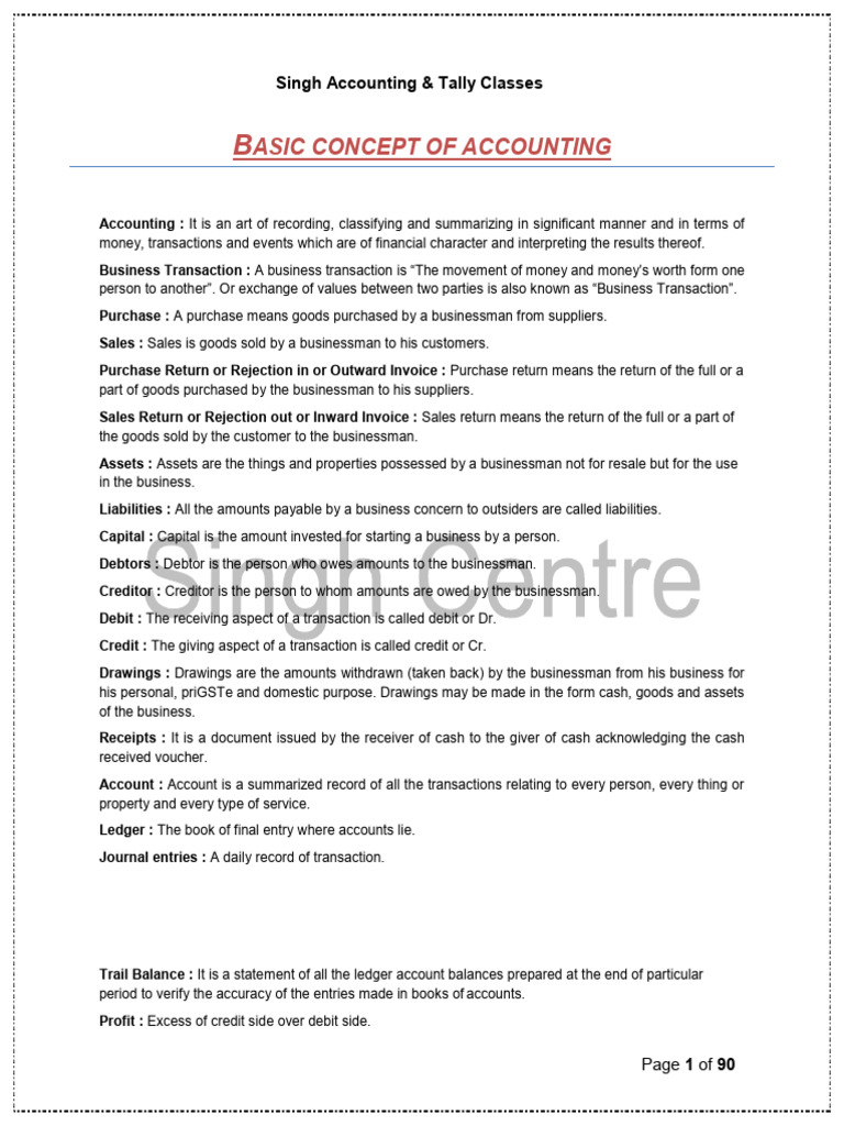 Basic Accounting Concepts Explained | PDF | Debits And Credits | Expense
