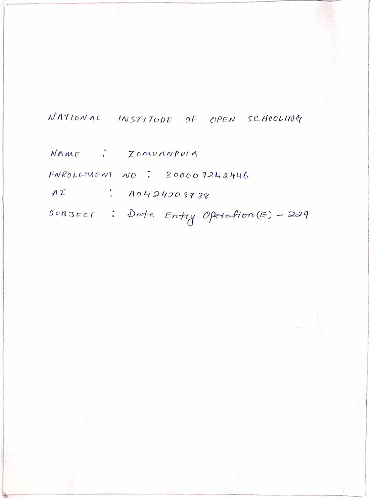 Data Entry Operation PDF | PDF