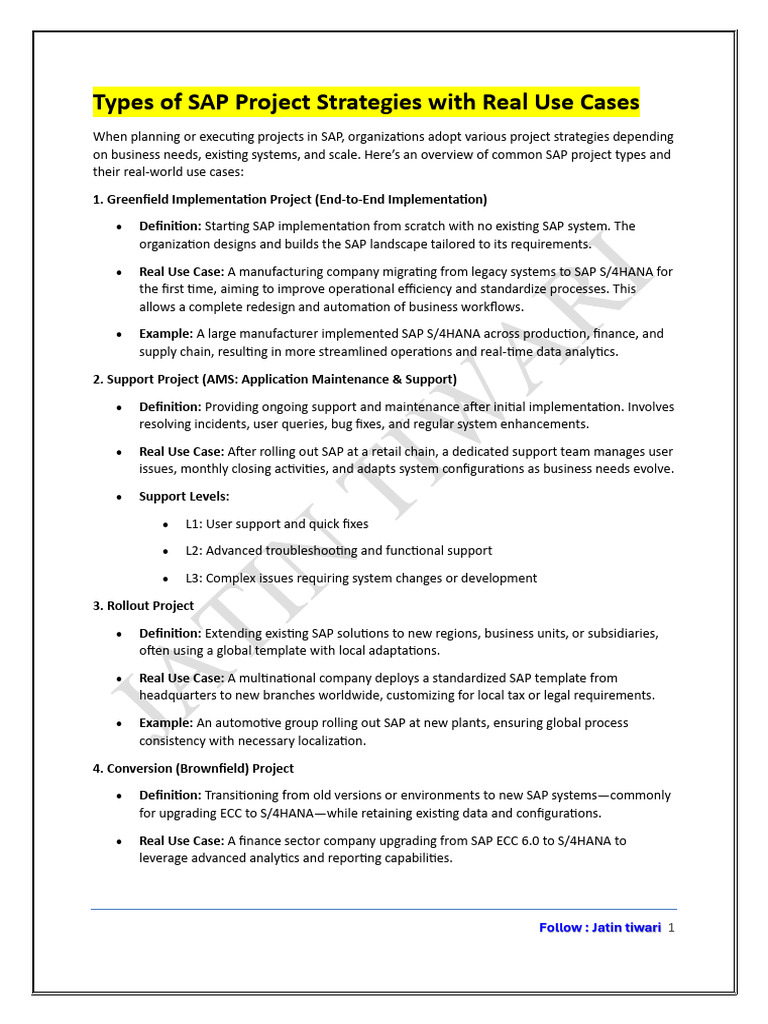 SAP Project Strategy Types Explained | PDF | Agile Software Development ...