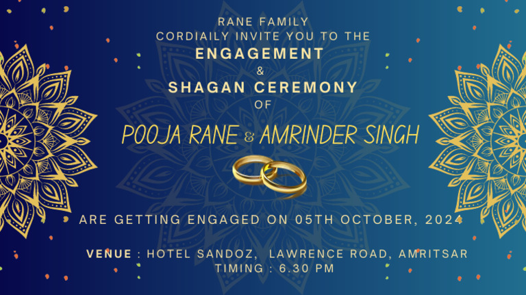 Pooja Rane & Amrinder Singh Engagement | PDF