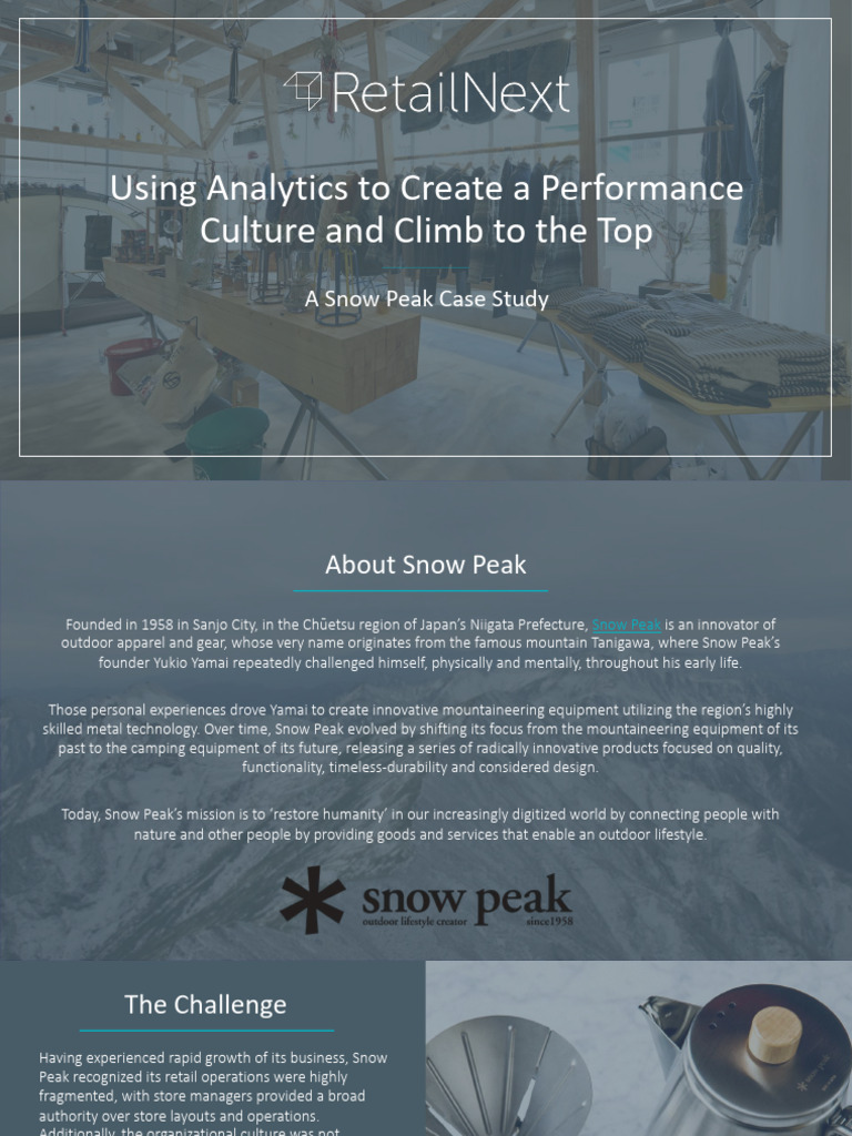Snow Peak Brand Performance Insights | PDF | Retail | Analytics