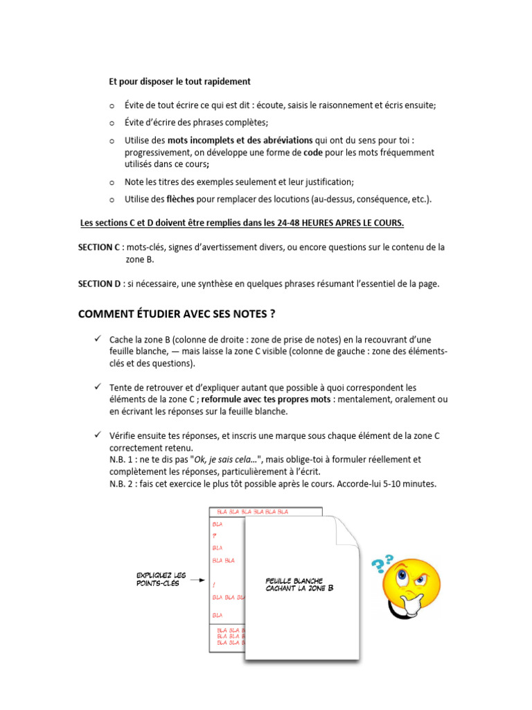Techniques efficaces de prise de notes | PDF