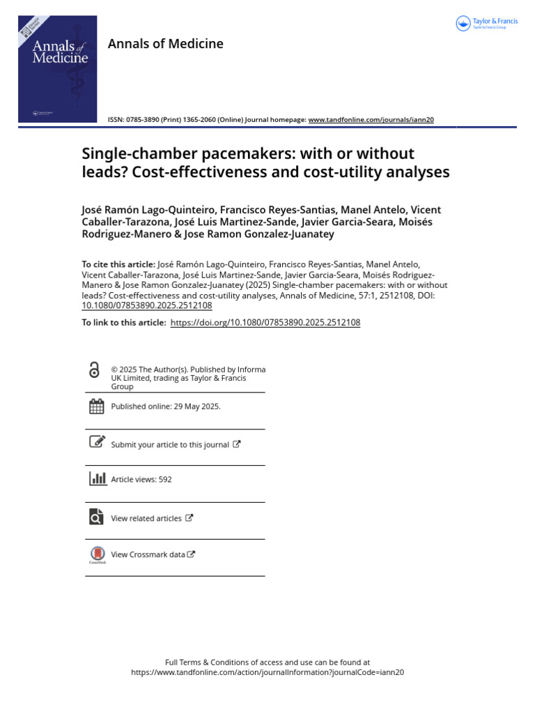 Cost-Effectiveness of Leadless Pacemakers | PDF | Student's T Test ...