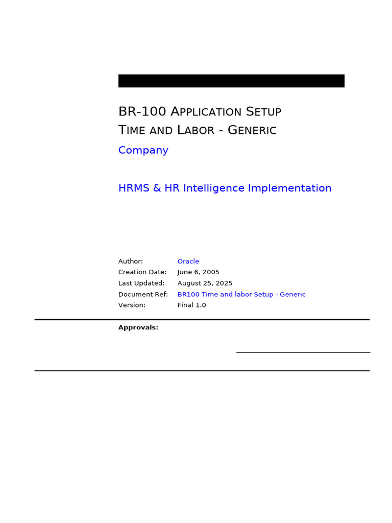 Oracle Time and Labor Setup Guide | PDF | Workweek And Weekend ...