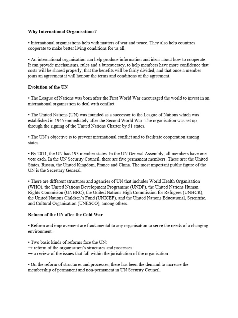 Understanding International Organisations | PDF | United Nations ...
