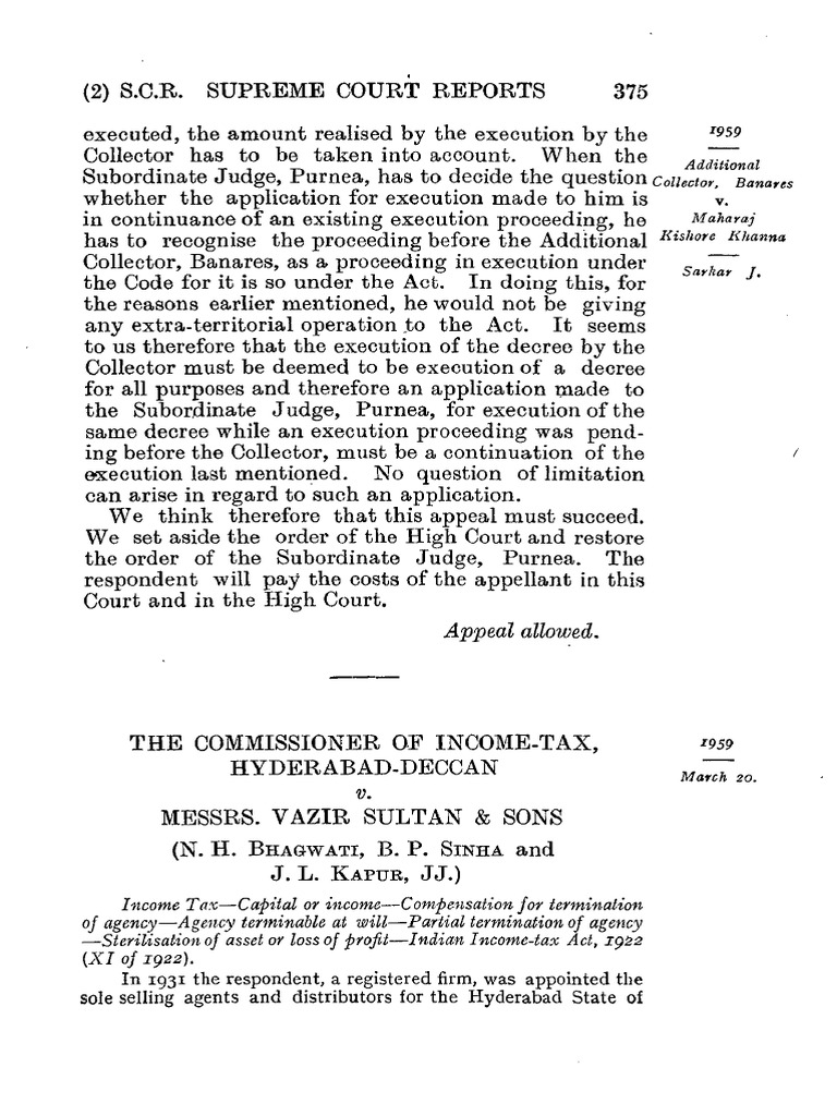 S.C.R. Supreme Court Reports 375 | PDF | Income Tax | Taxes