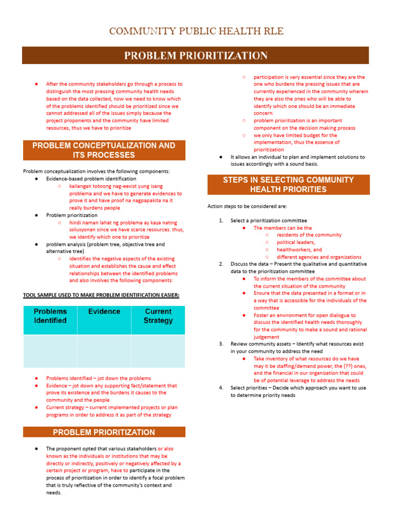 Prioritizing Community Health Issues | PDF | Quantitative Research ...