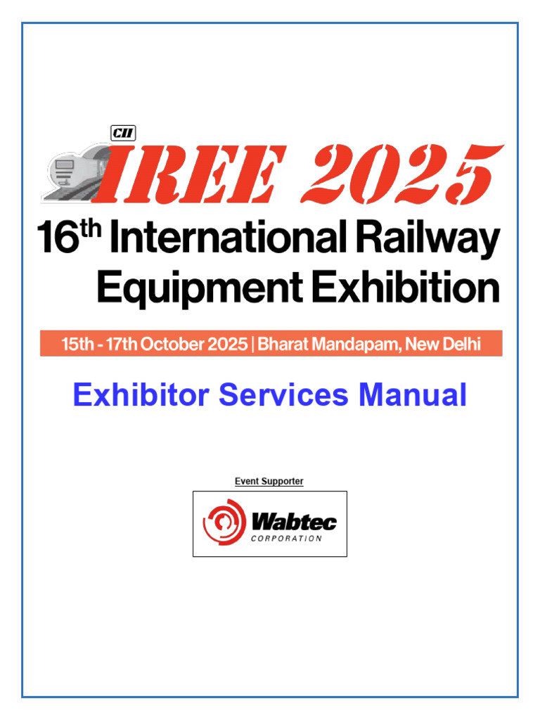 IREE 2025 Exhibitor Services Manual | PDF | Electrical Wiring