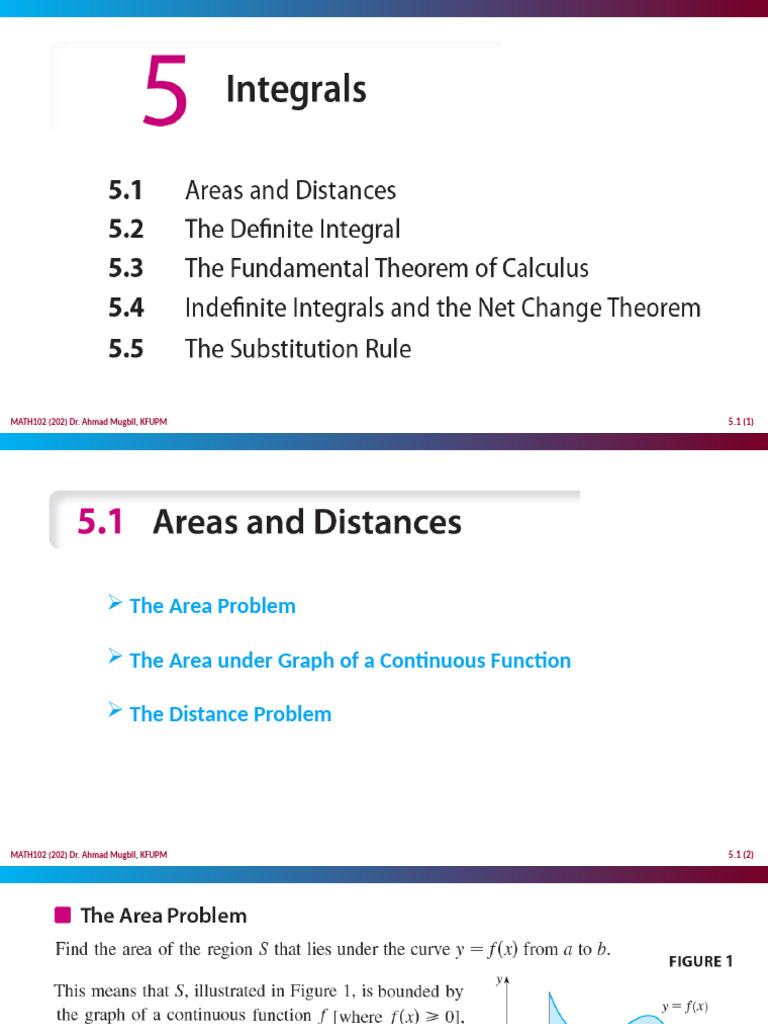 5.1 Areas and Distances | PDF