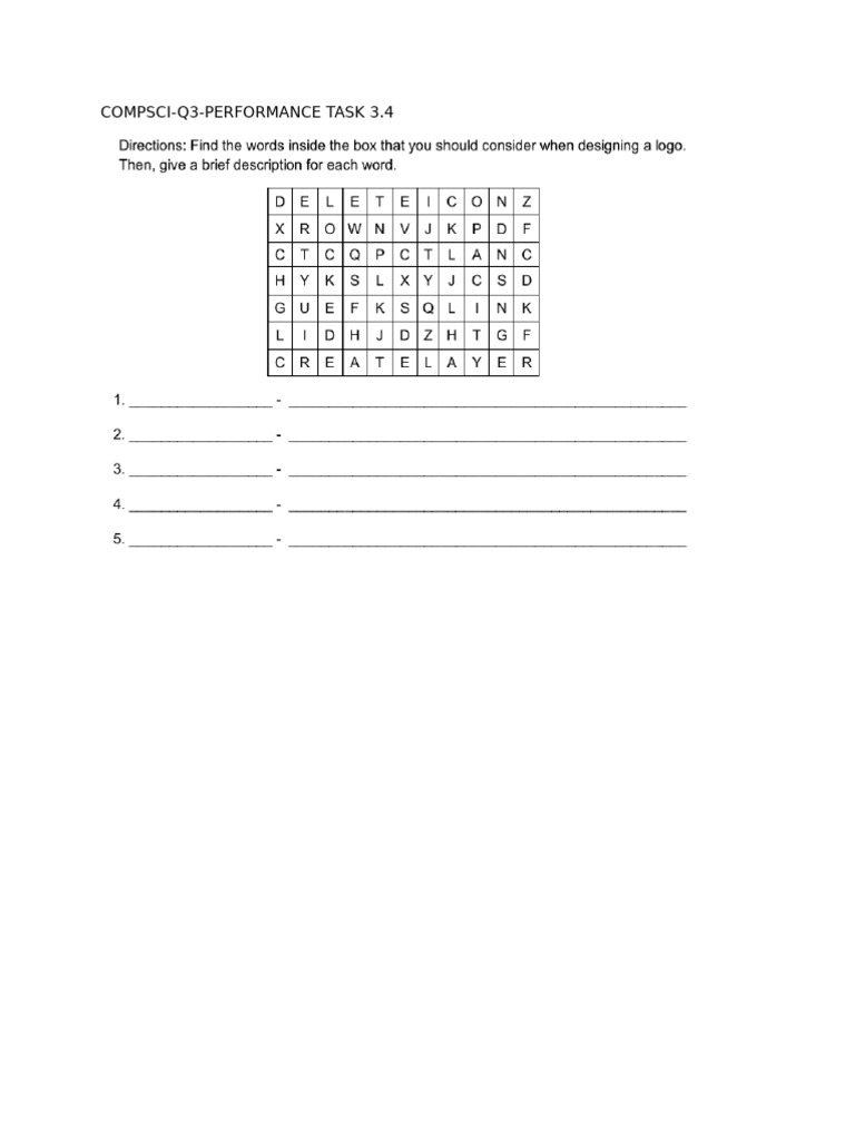 Compsci Performance Task 3RD QUARTER | PDF