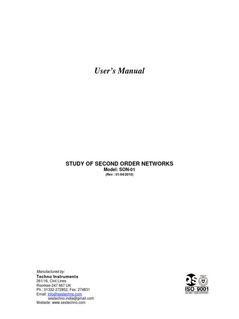 E2-Second Order Network | PDF | Electrical Network | Electronic Engineering