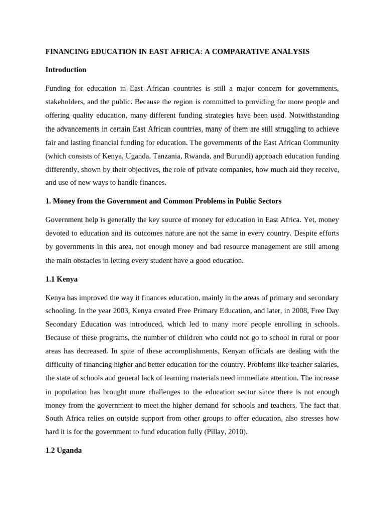 Education Funding in East Africa: Analysis | PDF | Cost Of Living | Rwanda