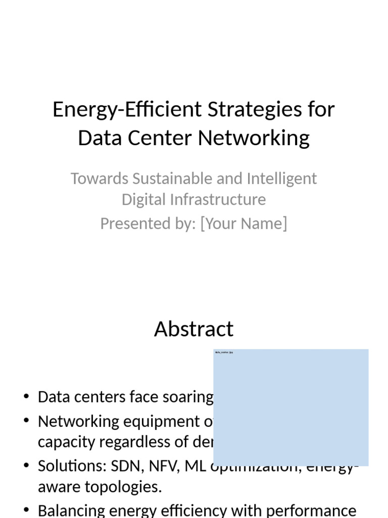 Energy-Efficient Data Center Networking | PDF | Computer Network | Data ...