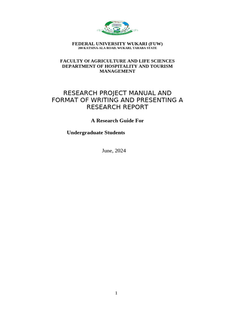 Research Project Writing Manual | PDF | Validity (Statistics) | Hypothesis