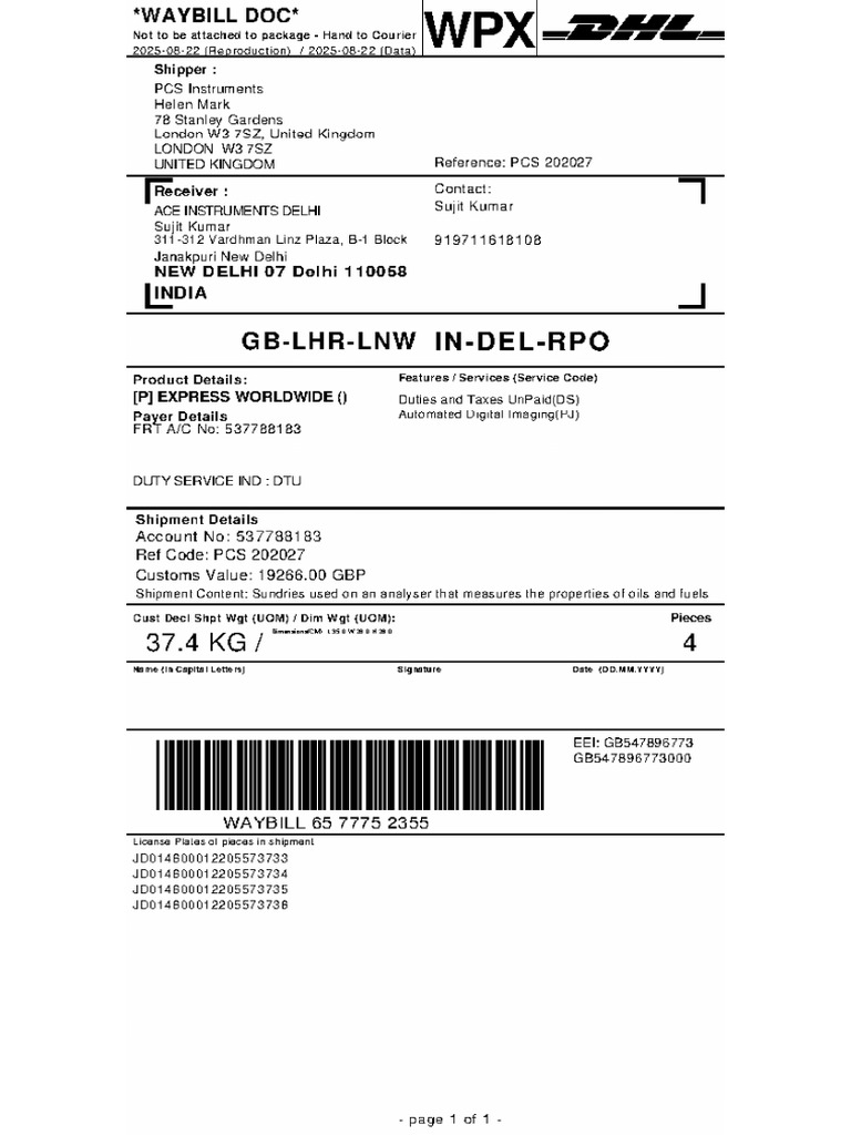 DHL Label PCS | PDF