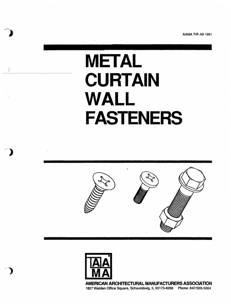 AAMA TIR-A9-1991_Metal CW Fasteners | PDF
