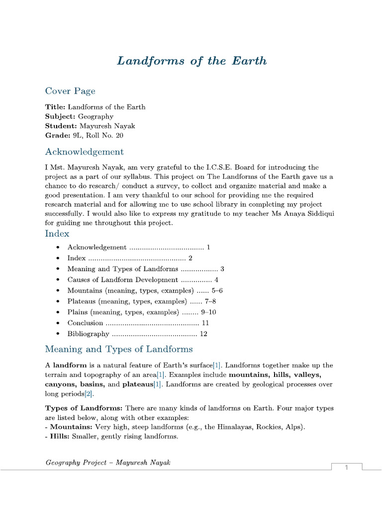 Geography Project | PDF