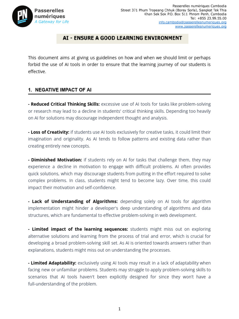 Guidelines AI in The Classroom | PDF | Intelligence (AI) & Semantics ...