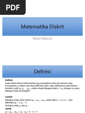 Matematika Diskrit Relasi Rekursi
