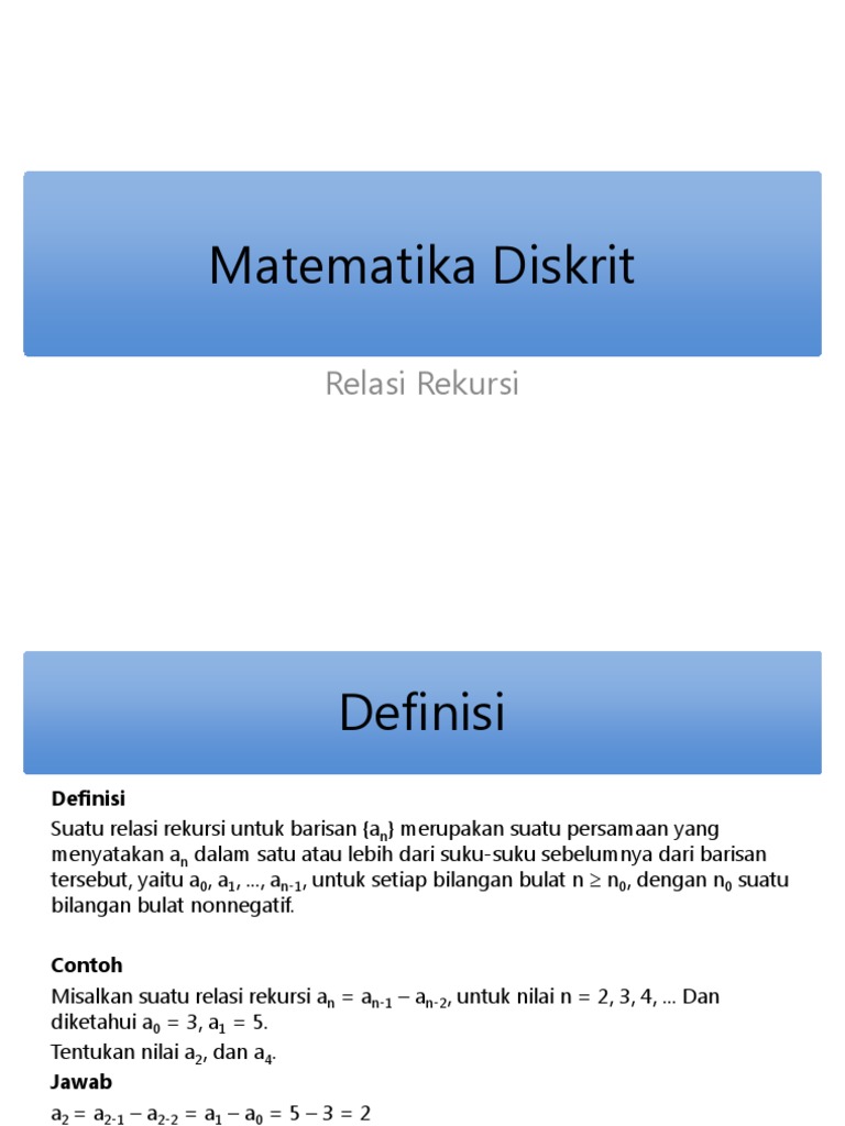 Matematika Diskrit - Relasi Rekursi | PDF