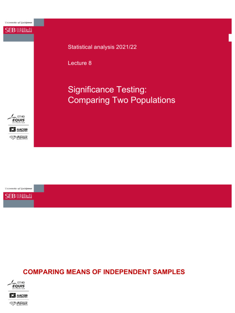 Comparing Means: Significance Testing | PDF | Statistics | Student's T Test