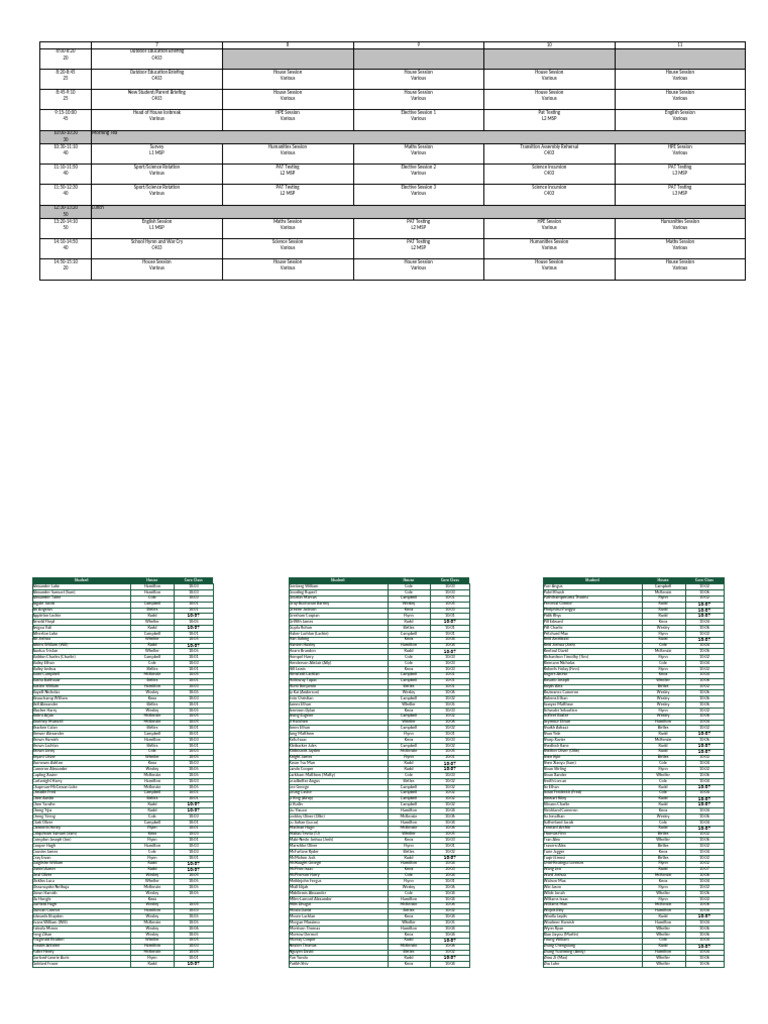 Outdoor Education Schedule Overview | PDF