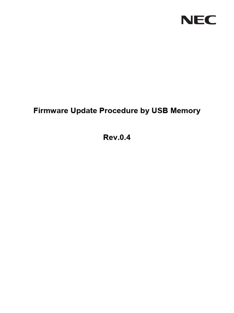 Firmware Update Procedure by USB E (Rev.0.4) | PDF | Usb Flash Drive | Usb