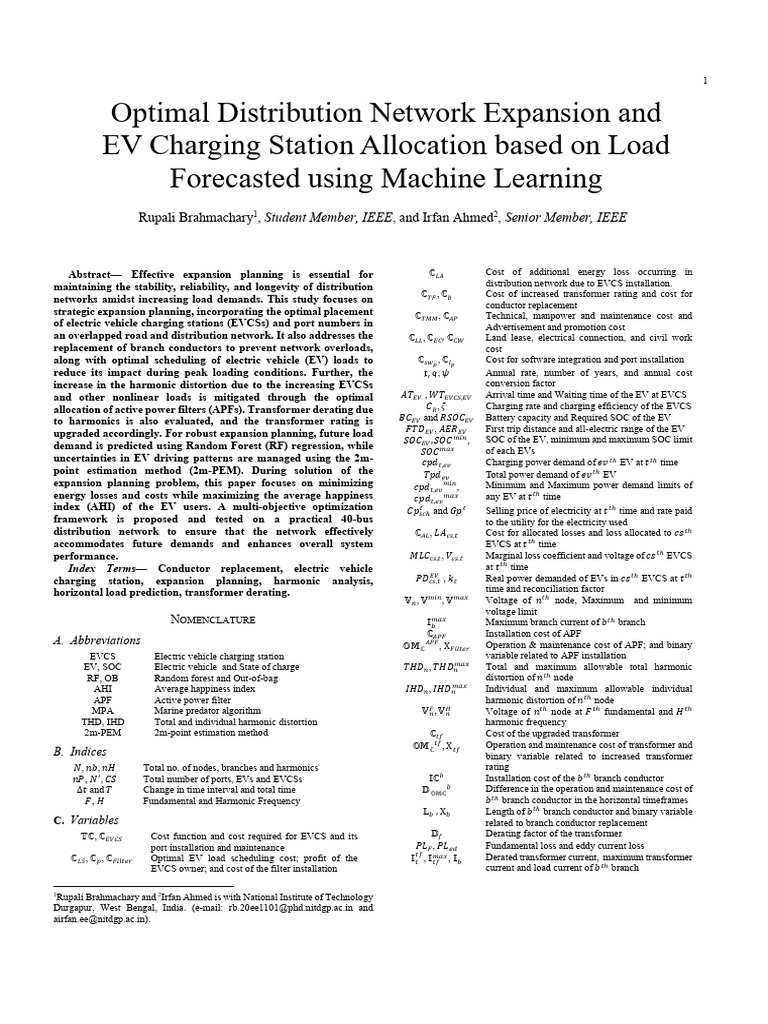 Optimal EV Charging Network Expansion | PDF | Forecasting | Electric ...