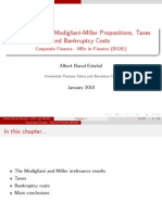 Chapter 1: The Modigliani-Miller Propositions, Taxes and Bankruptcy Costs