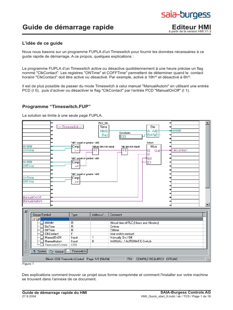 Guide rapide HMI pour Timeswitch | PDF | Démarrage d'un ordinateur ...