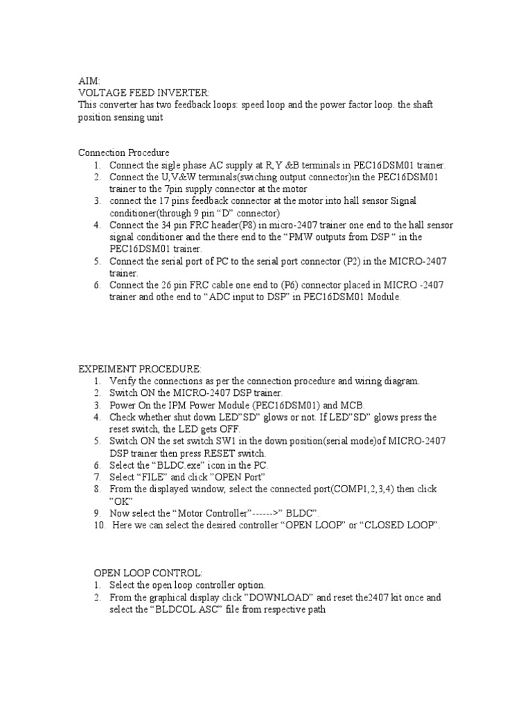 BLDC Motor Speed Control Guide | PDF | Power Inverter | Electrical ...