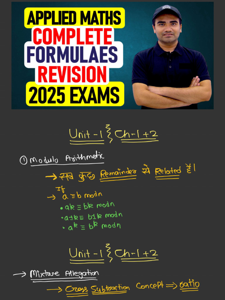 Applied Maths All Formula 2025 | PDF
