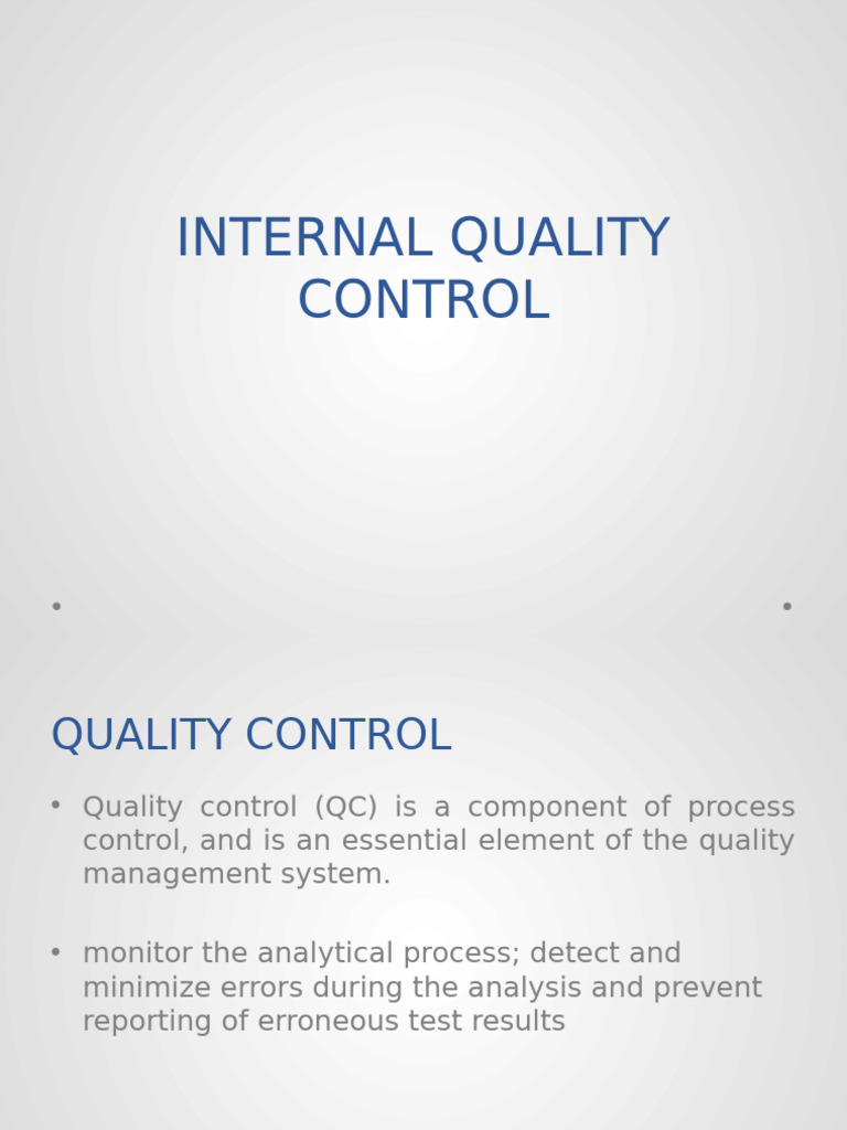 Internal Quality Control DR Nida | PDF | Standard Deviation