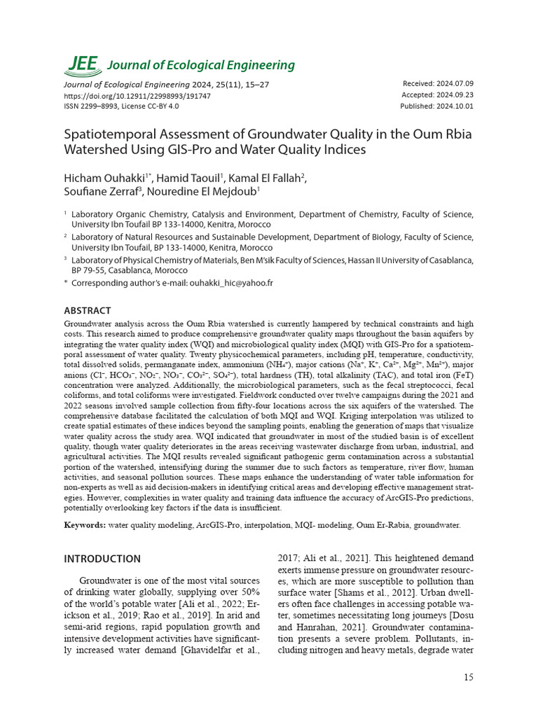 Groundwater Quality Assessment Using GIS | PDF | Water Quality ...