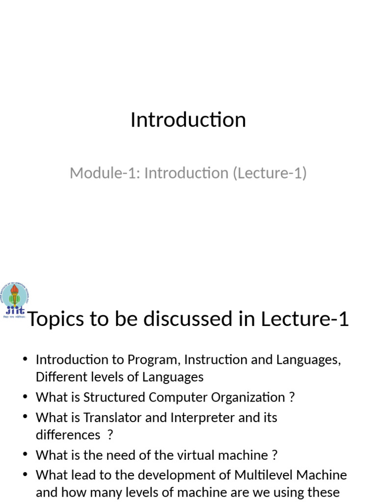 Module-1 Introduction Lecture 1 Common | PDF | Virtual Machine ...