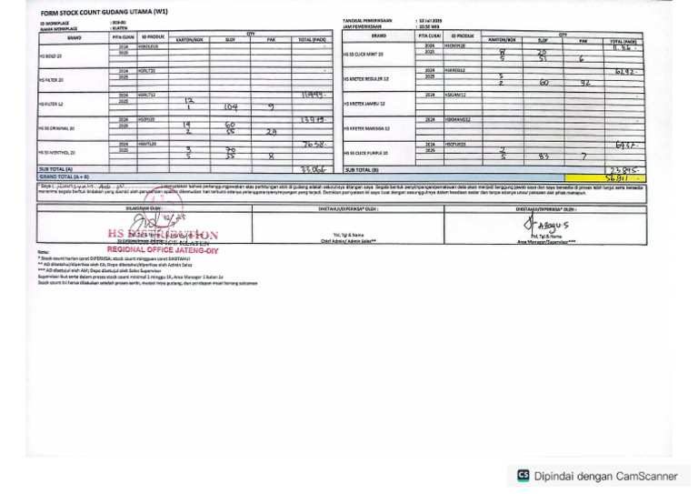 Klaten - Form Stock Count & Rekonsiliasi - 12072025 | PDF
