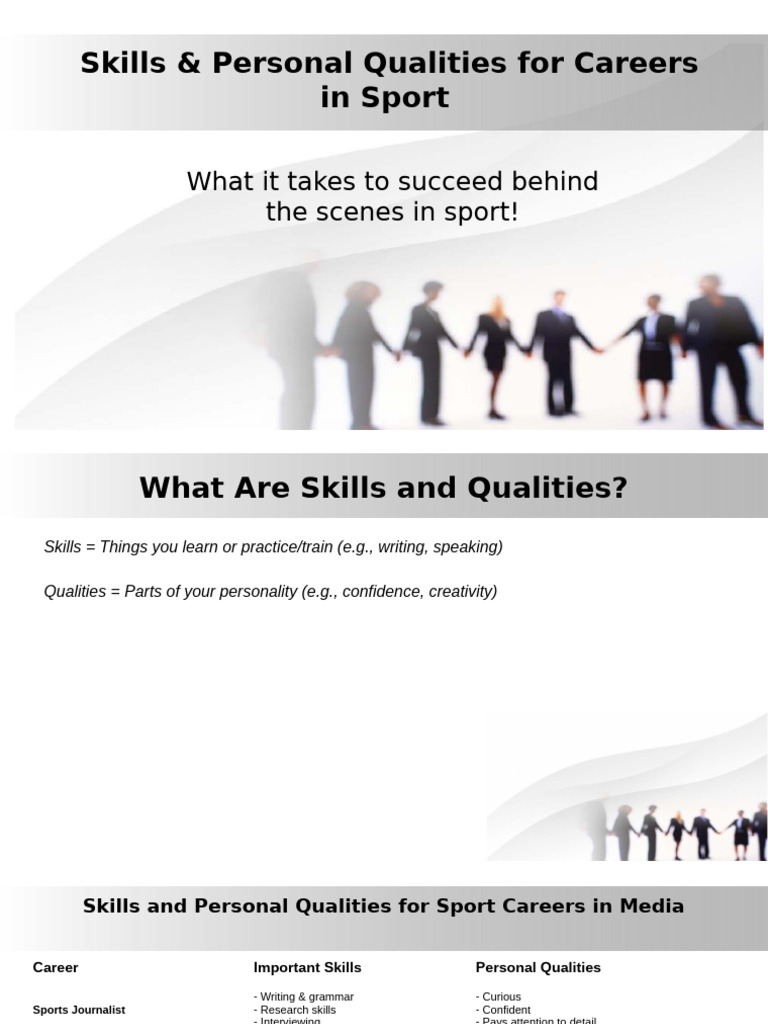 Essential Skills for Sports Careers | PDF | Sports | Physical Therapy