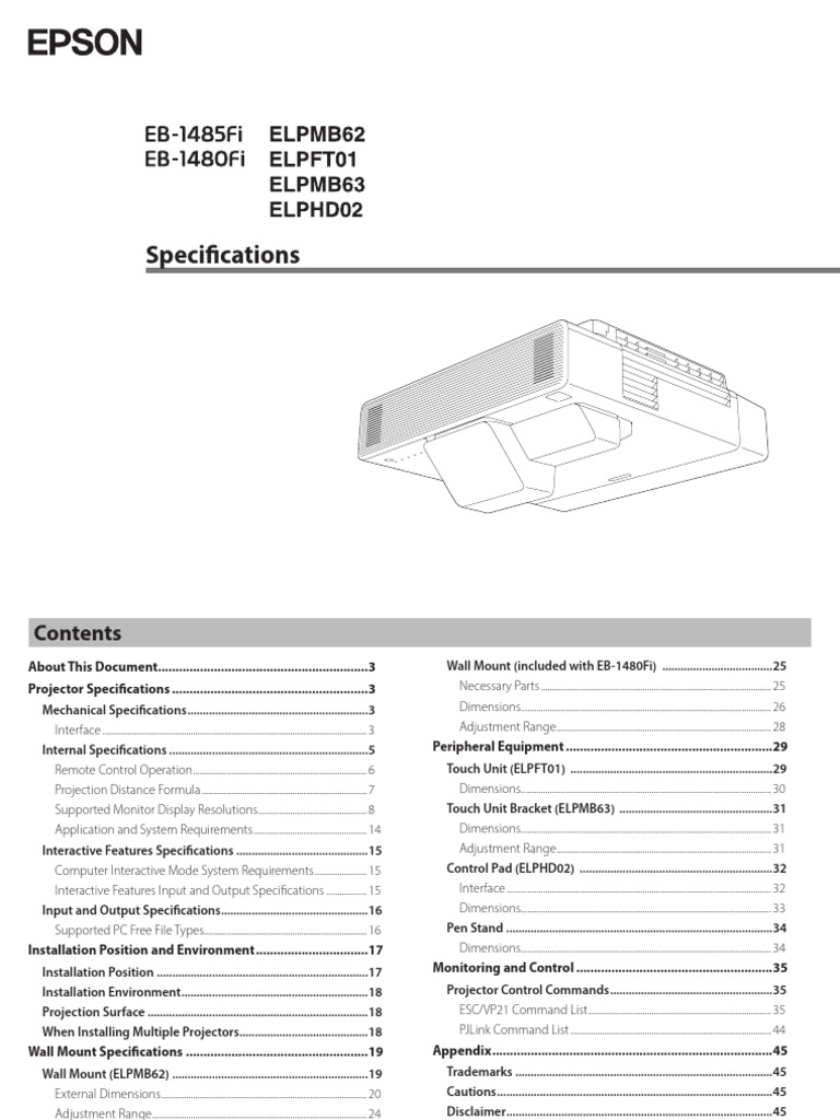 Specifications EB1485Fi EN Rev05 | PDF | High Definition Television ...