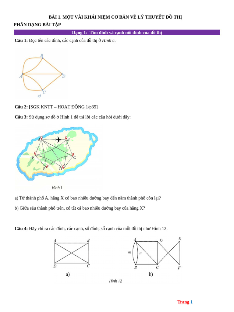 Cac Dang Bai Tap Ly Thuyet Do Thi On Thi TN THPT KEY | PDF