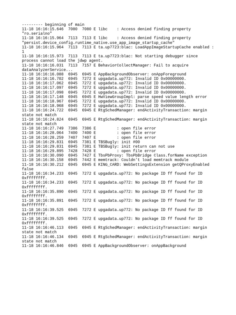Com - Upgadata.up7723 Logcat | PDF | Computer Programming | Computing