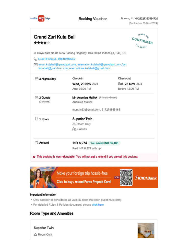 Booking Confirmation Voucher | PDF | Credit Card | Identity Document