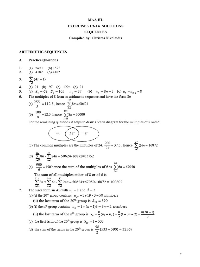 Dr. Austin's Arithmetic Sequences Solutions | PDF | Number Theory ...