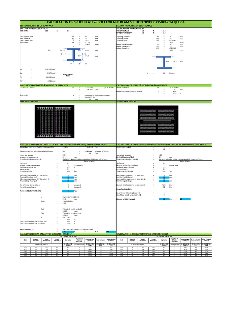 Splice Plate Design for NPB300 Beam | PDF | Mechanical Engineering