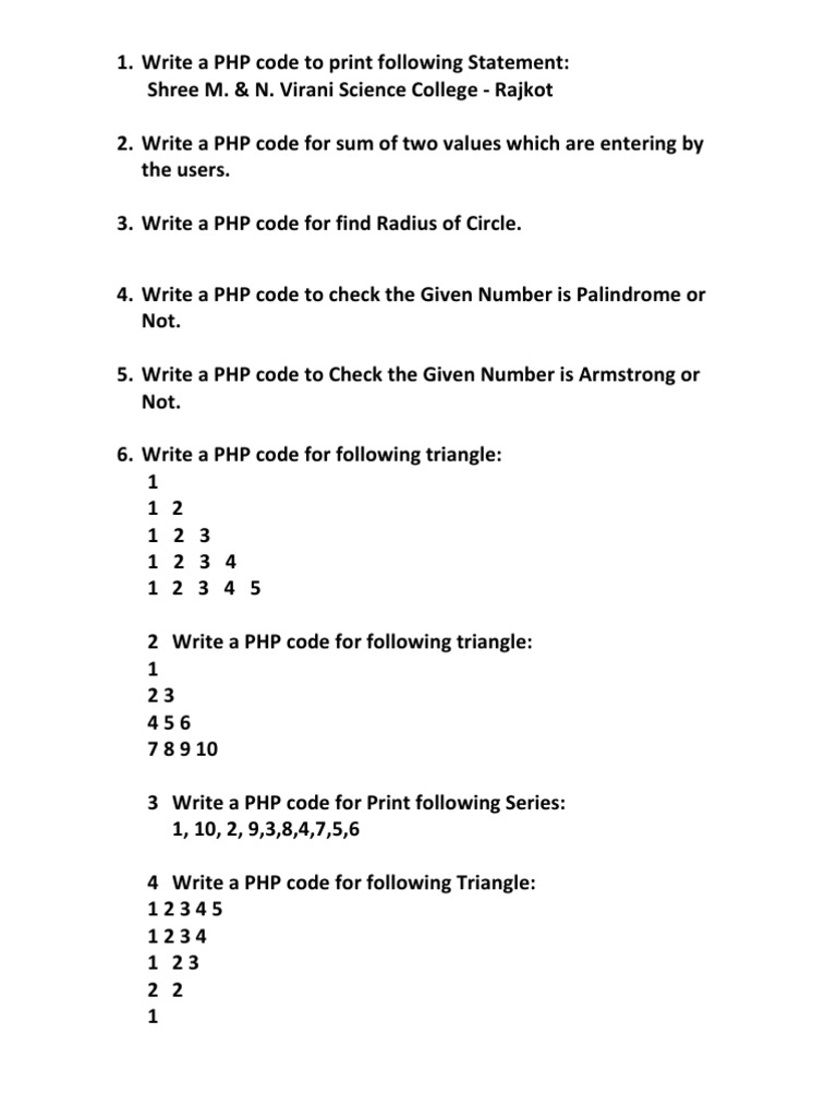 PHP Lab Assignment - 1 | PDF