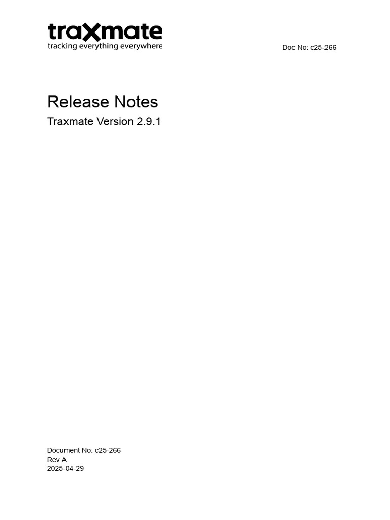 Traxmate 2.9.1 Release Notes | PDF | Html | Qr Code